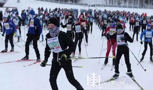 中国·哈尔滨（芬兰蒂亚）滑雪马拉松资料片。